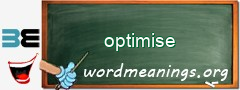 WordMeaning blackboard for optimise